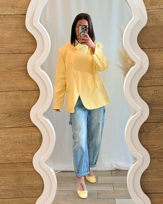 Blazer pastel col croisé tendance - La Maison de Manon