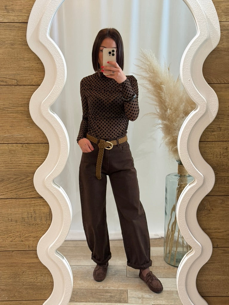 Mocassins femme suédine chocolat élégants- La Maison de Manon