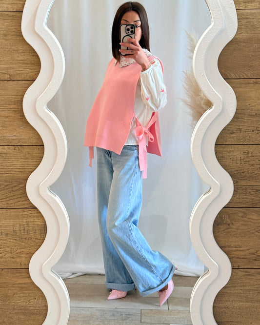 Jean large bleu clair taille haute - La maison de Manon