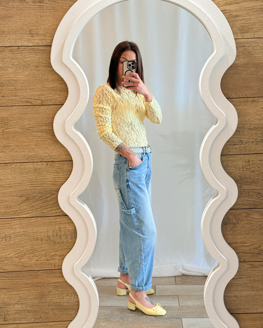 Jean denim clair coupe balloon poches cargo - La Maison de Manon