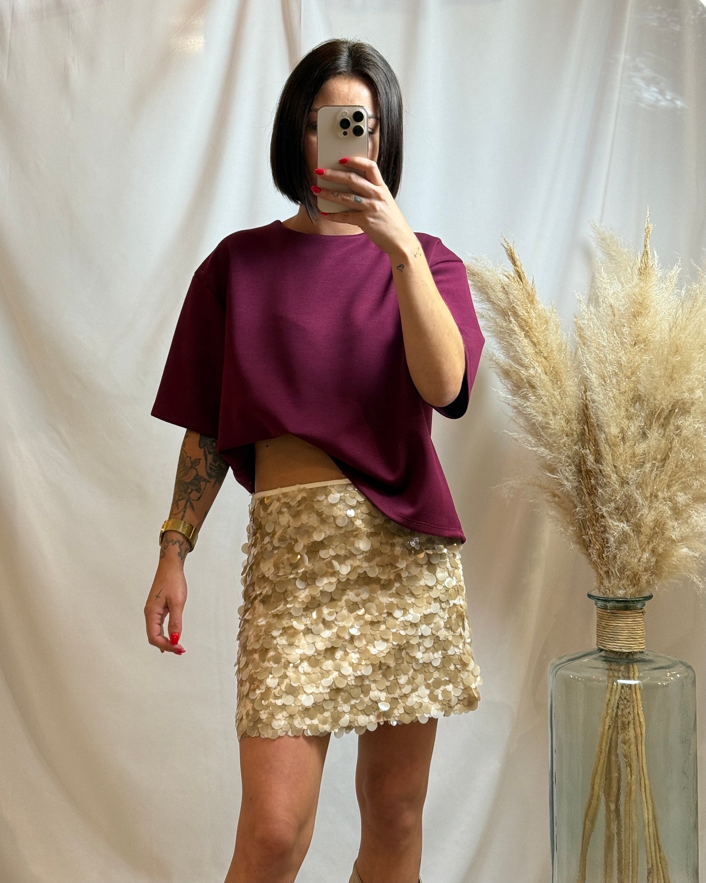 T-shirt Bordeaux oversize - La maison de Manon