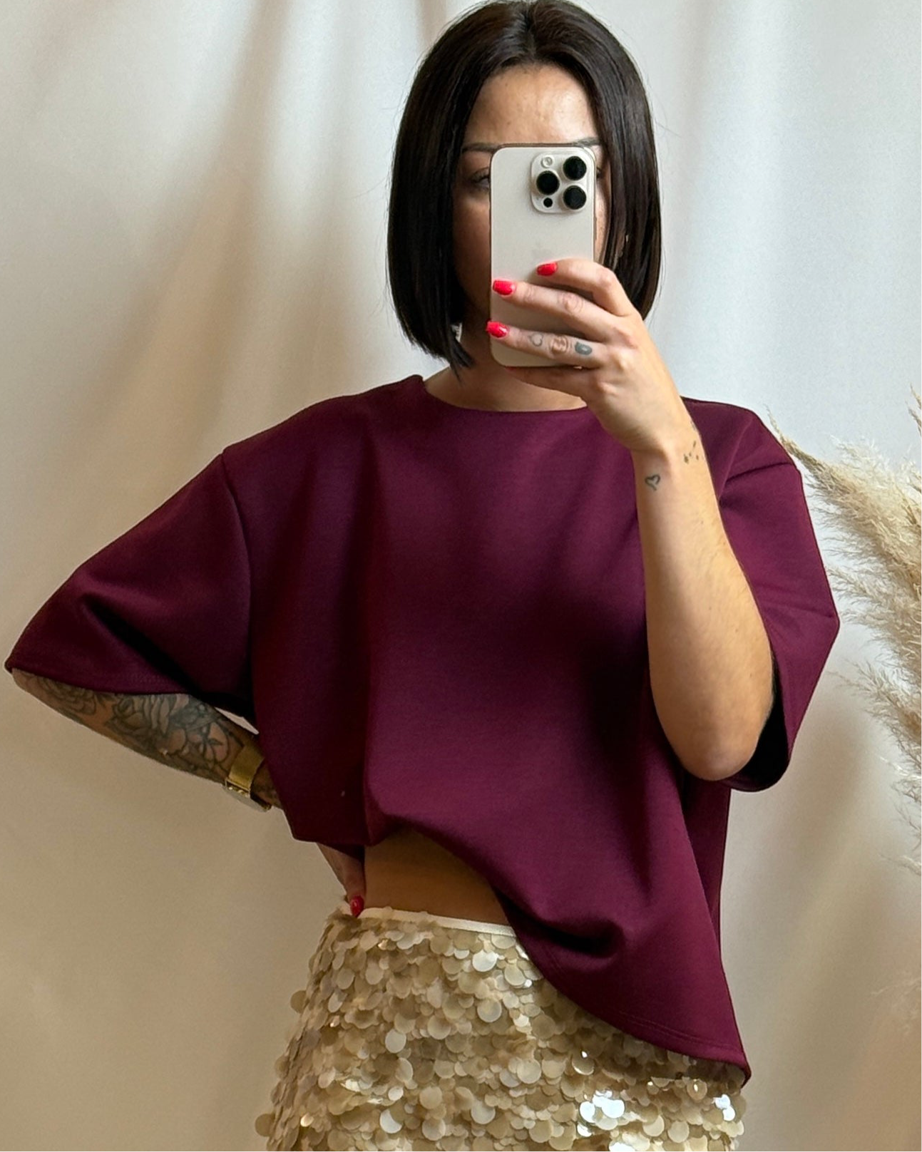 T-shirt Bordeaux oversize - La maison de Manon