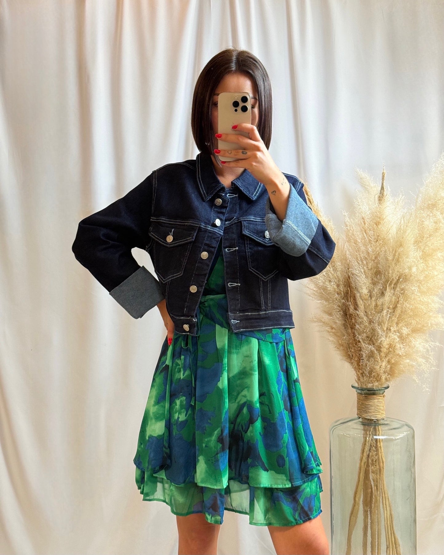 Robe fluide verte et bleue - La maison de Manon