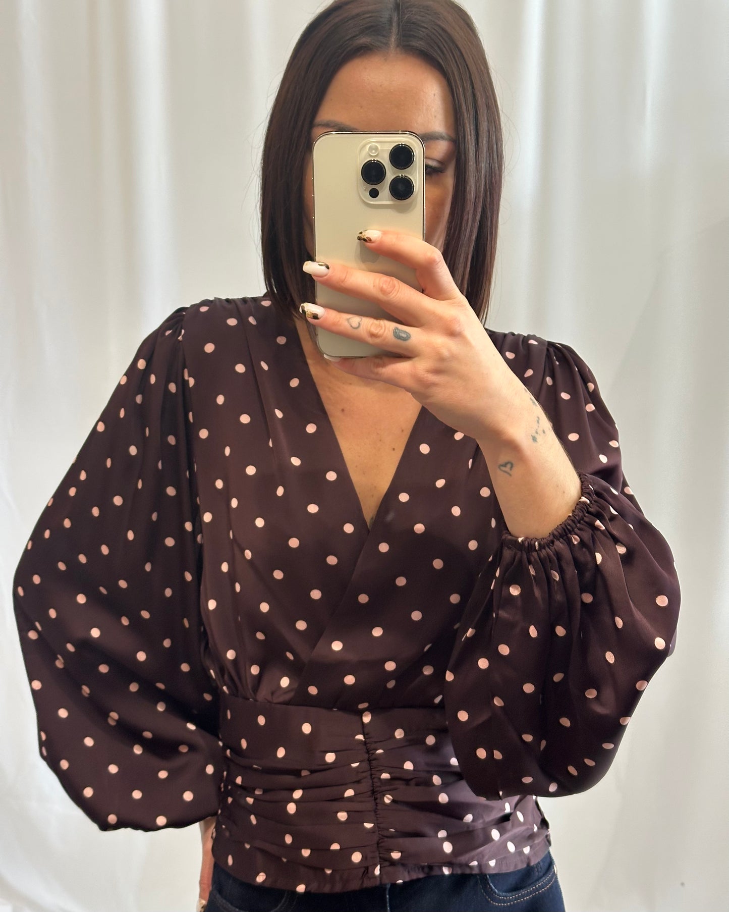Top à pois prune et rose – La Maison de Manon
