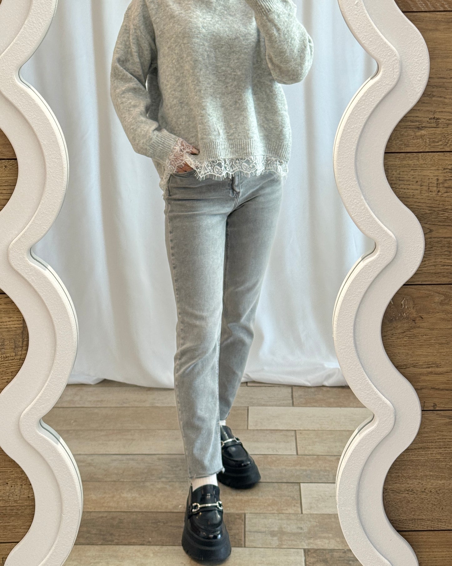 Jean mom gris - La Maison de Manon