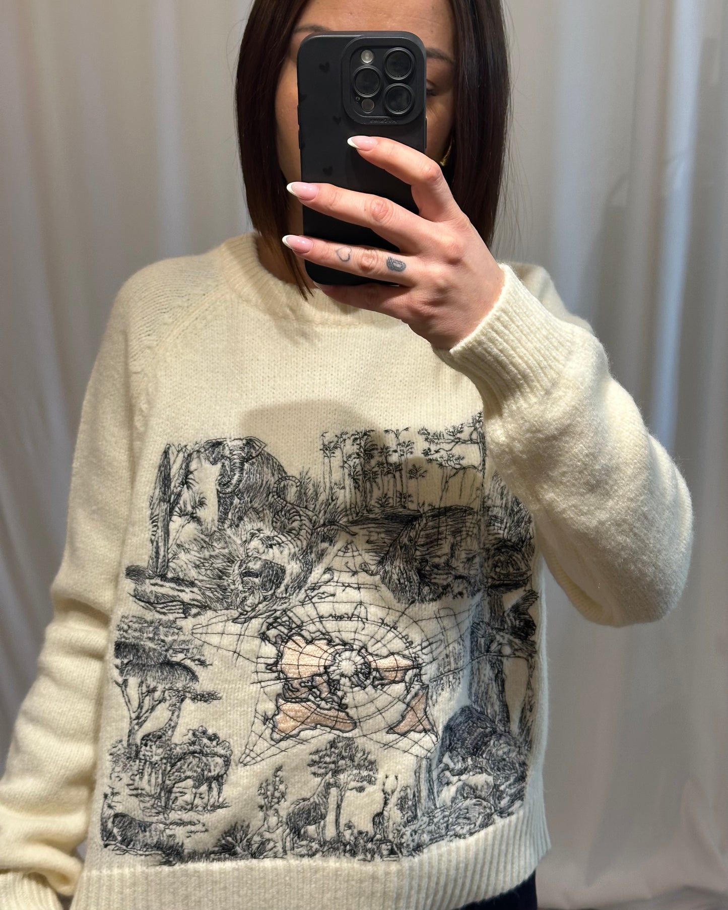 Pull écru imprimé toile de Jouy– Doux & tendance - La Maison de Manon