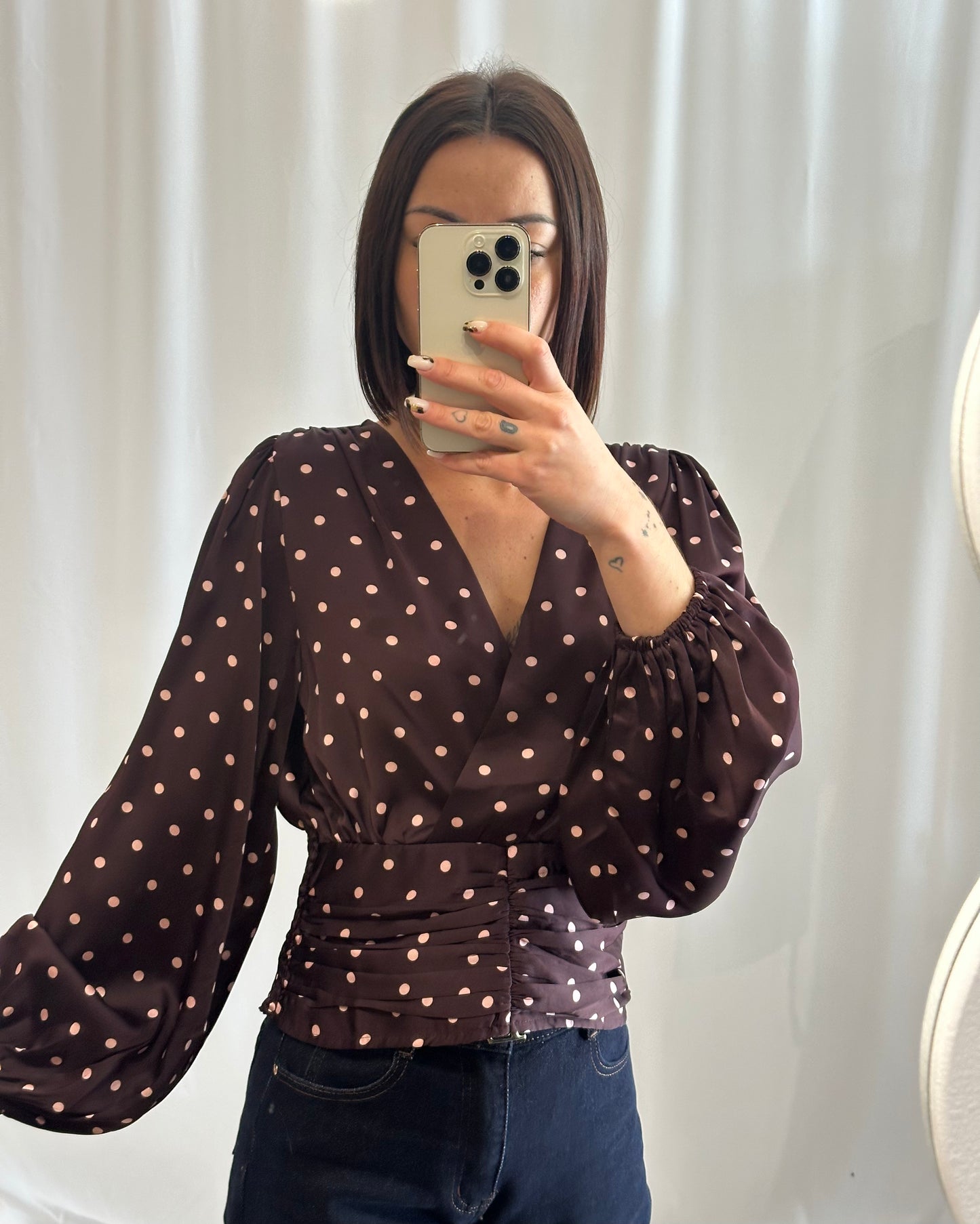 Top à pois prune et rose – La Maison de Manon
