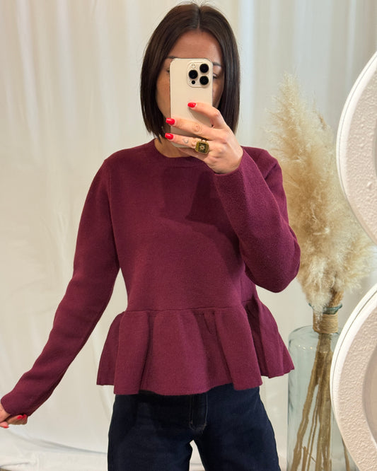 Pull prune coupe basque - La maison de Manon
