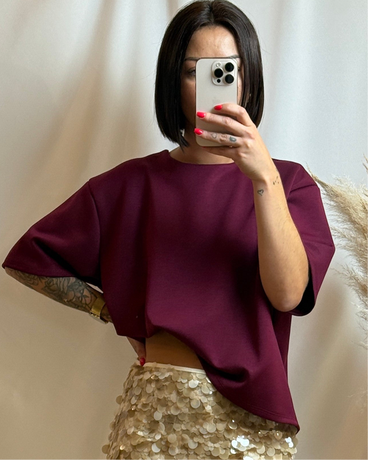 T-shirt Bordeaux oversize - La maison de Manon