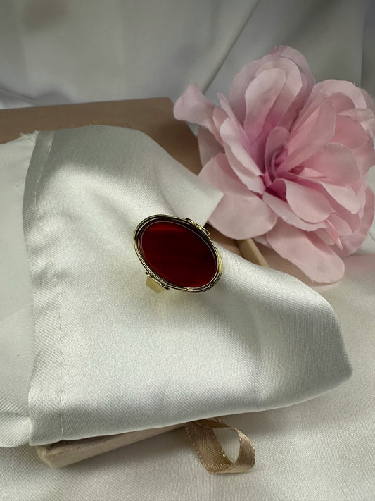 Bague ovale rouge - La maison de Manon