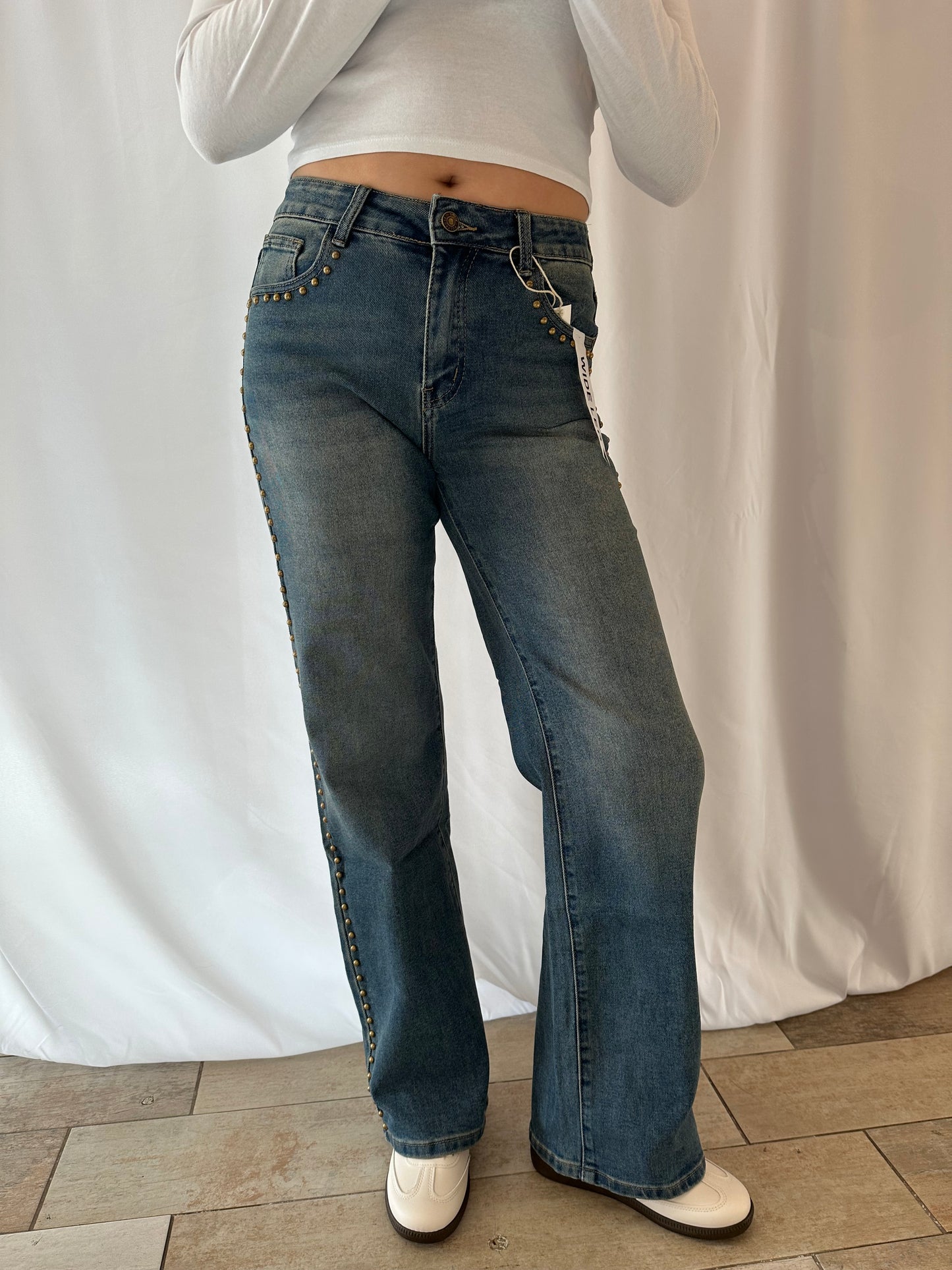 Jean Wide Leg clouté - La maison de Manon