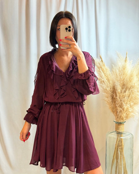 Robe prune fluide - La maison de Manon