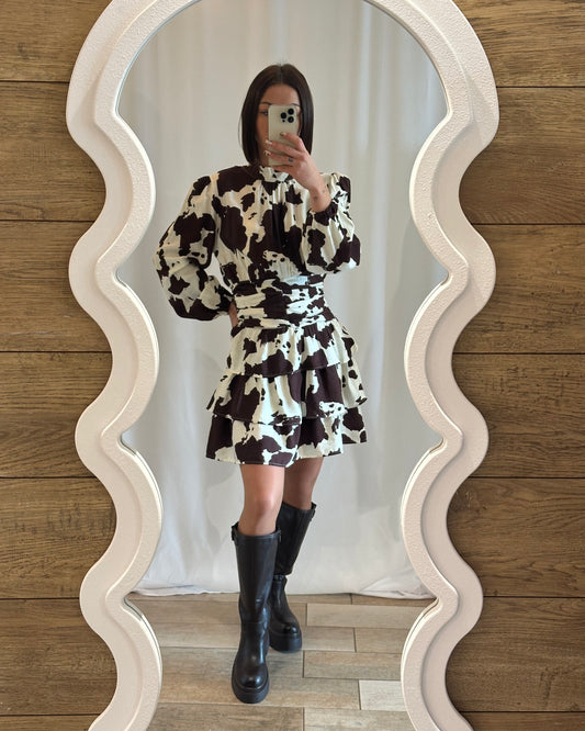 Robe imprimé vache marron et écru – La Maison de Manon