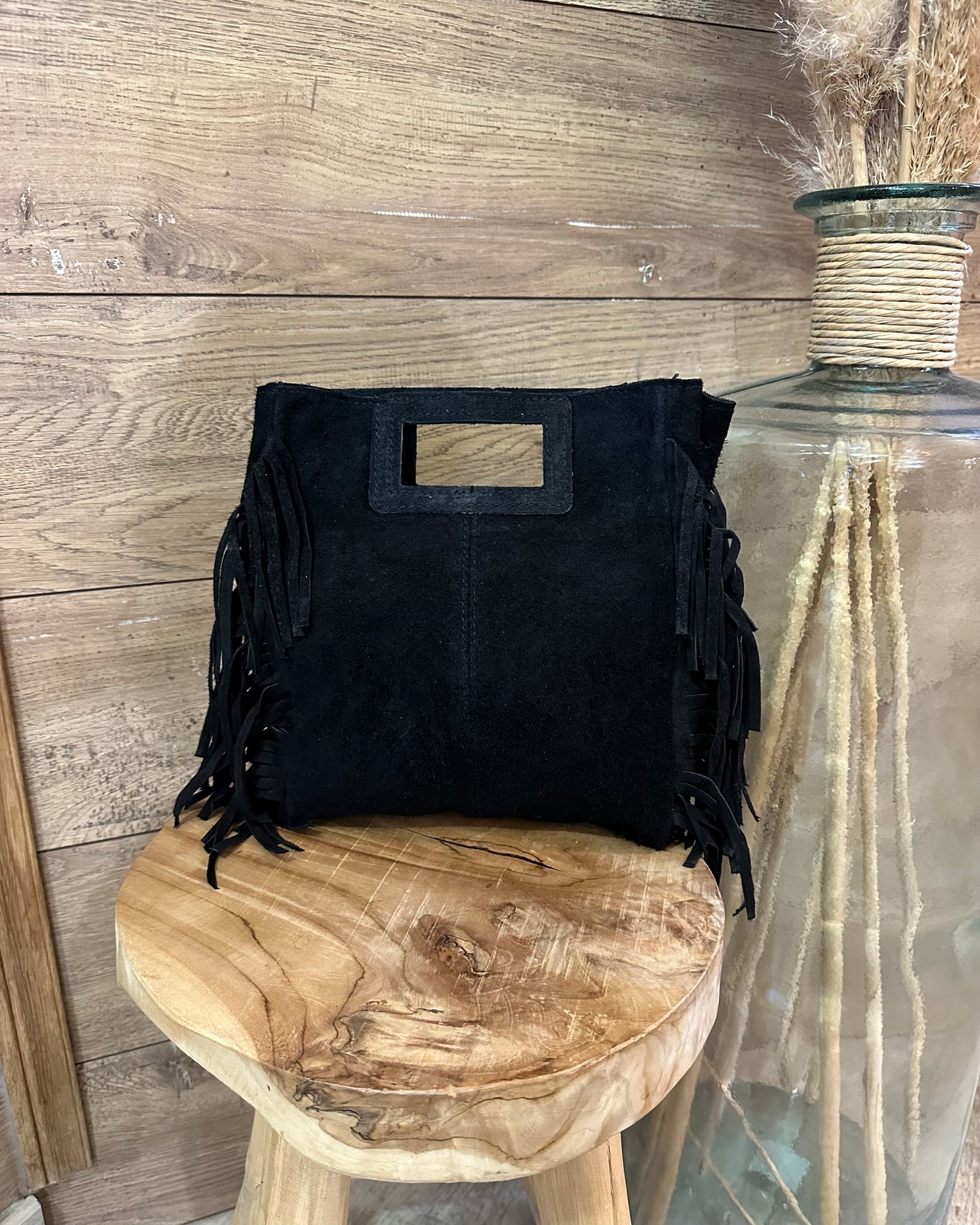 Sac en cuir à franges camel– La Maison de Manon