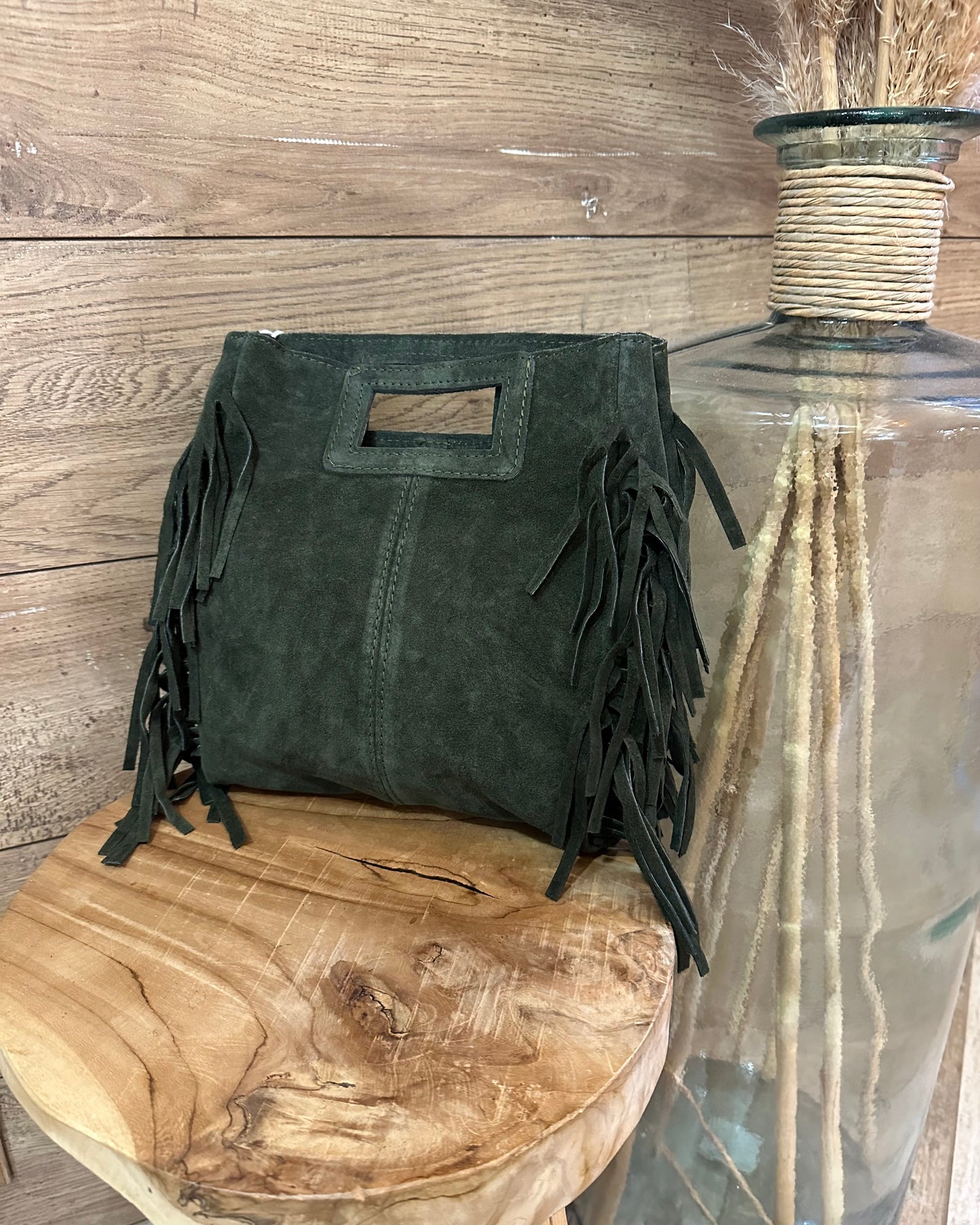 Sac en cuir à franges camel– La Maison de Manon