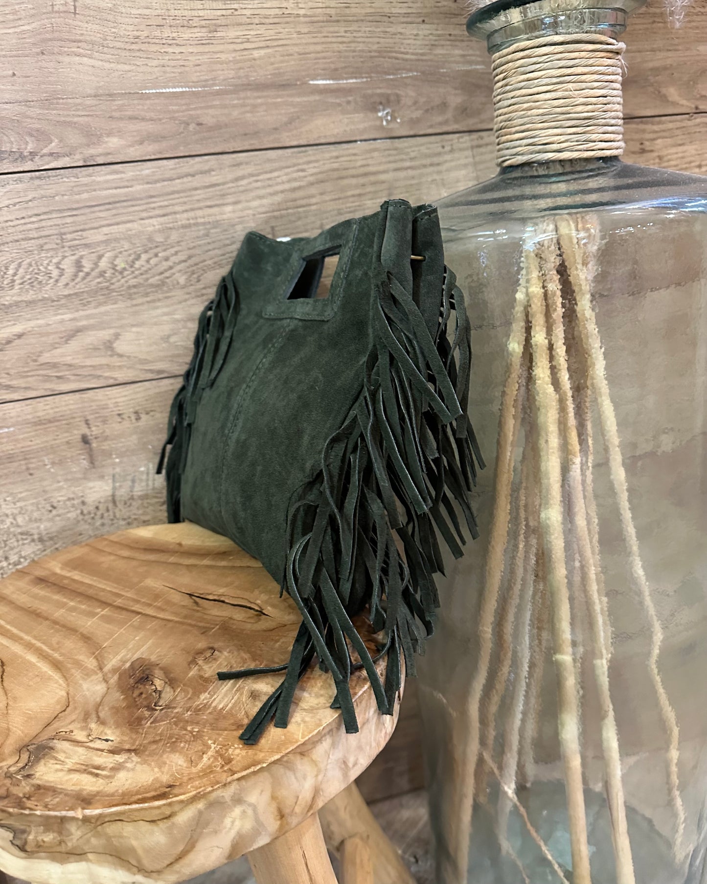 Sac en cuir à franges camel– La Maison de Manon