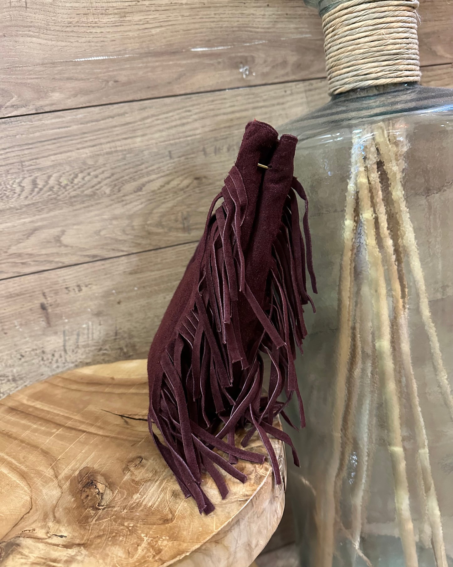 Sac en cuir à franges camel– La Maison de Manon