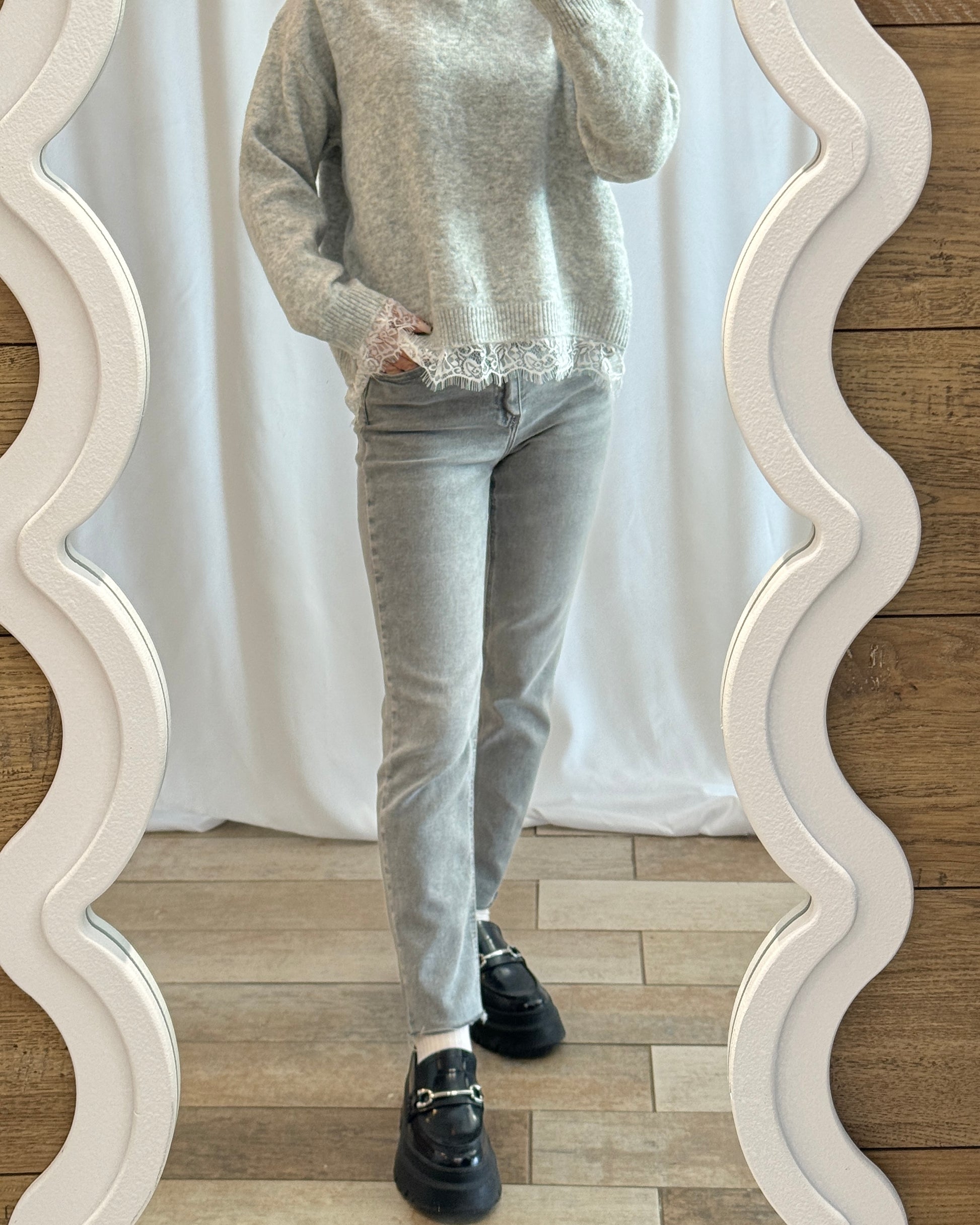 Jean mom gris - La Maison de Manon