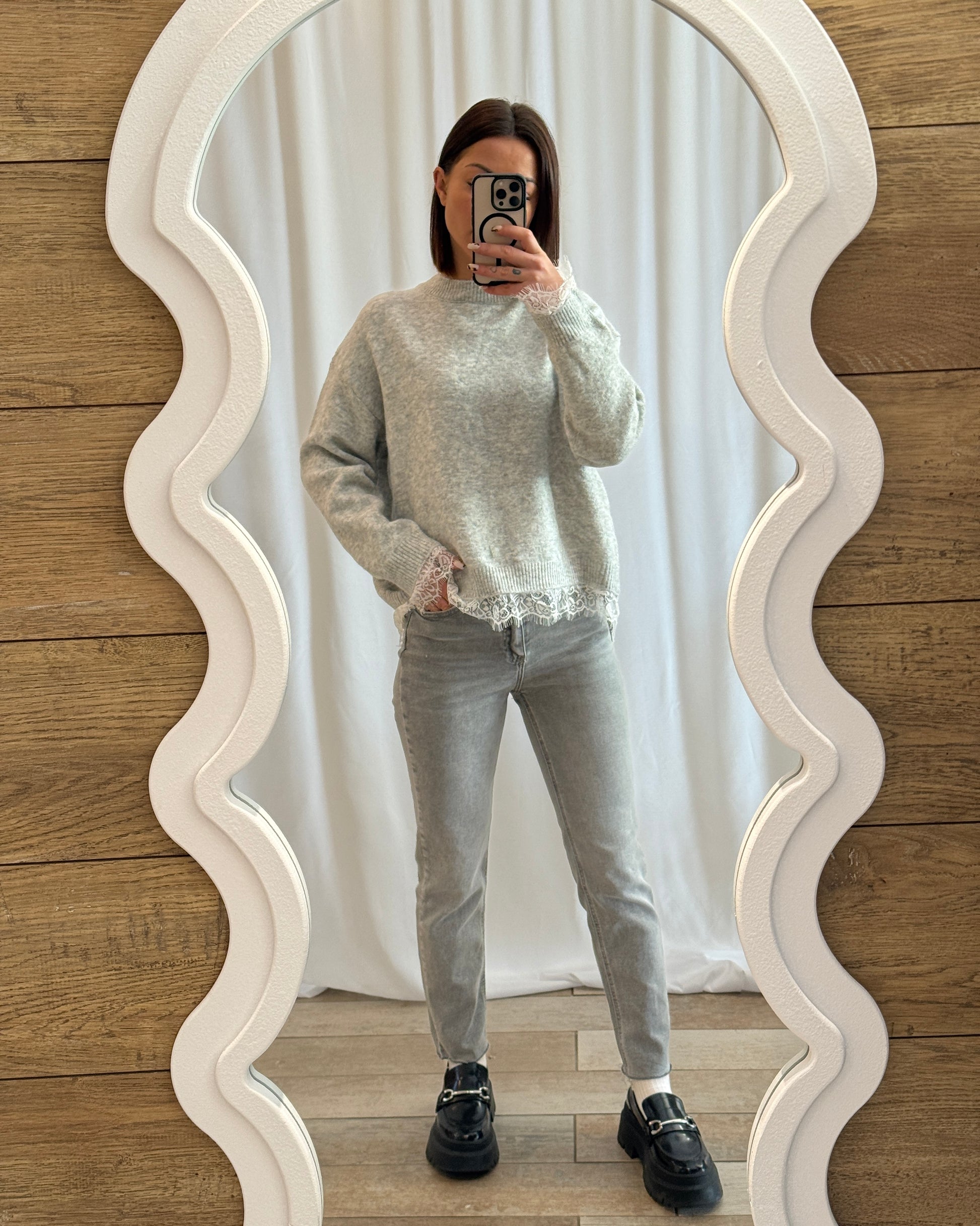 Jean mom gris - La Maison de Manon