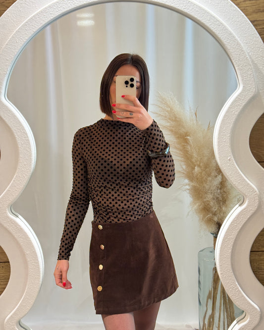 Jupe-short femme en velours chocolat – La Maison de Manon