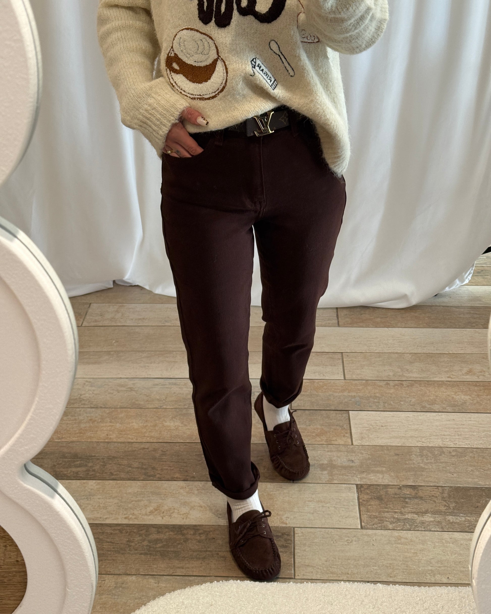 Pantalon Momcoloris chocolat - La Maison de Manon