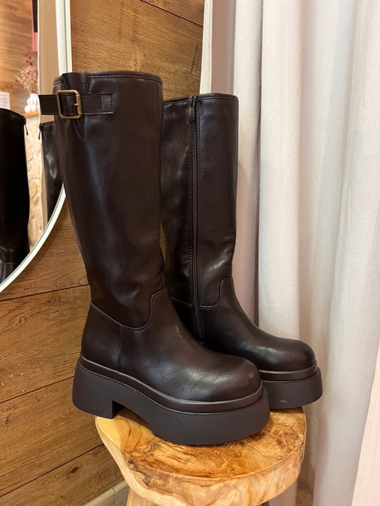 Bottes noires femme à semelle épaisse – La Maison de Manon