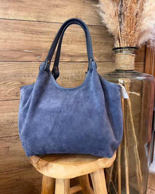 Sac en cuir bleu suédé – La Maison de Manon