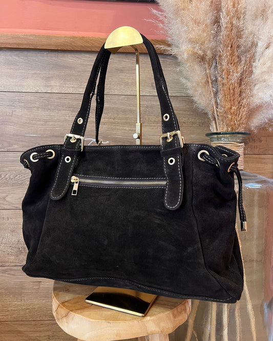 Sac XXL en cuir marron foncé suédé – La Maison de Manon